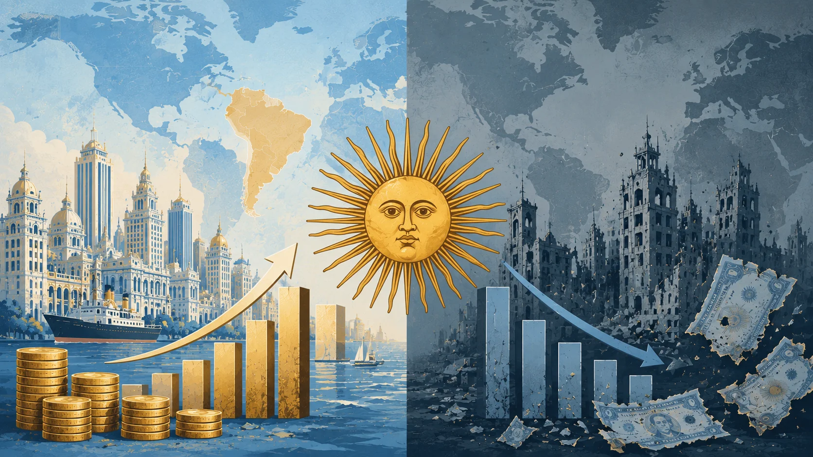 Argentina economic paradox — a country that went from first-world wealth to recurring debt collapse